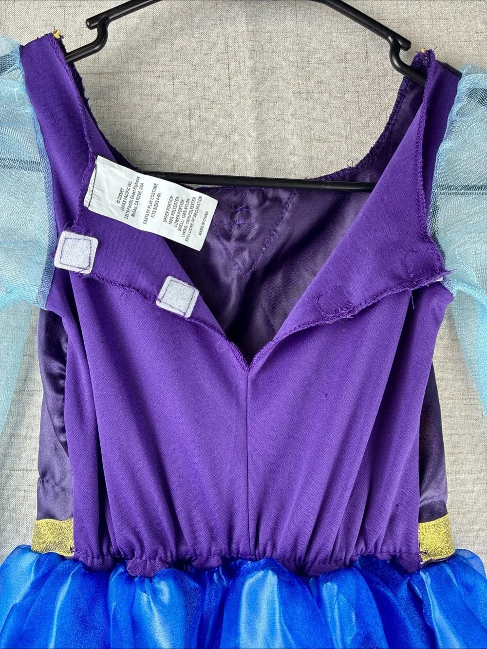 Disney Frozen Anna Traveling Costume Child Dress Blue Size 4-6 S Nordic Scandi